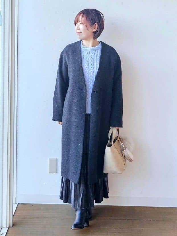 やじまさんの「UNTITLED｜【軽量／ウール混】ライトフォルム ロングコート」を使ったコーディネート