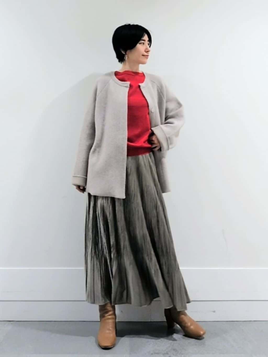 ミズタさんの「UNTITLED｜【アンサンブル可/洗える】シルクウールカシミヤ ドルマンスリーブニット」を使ったコーディネート
