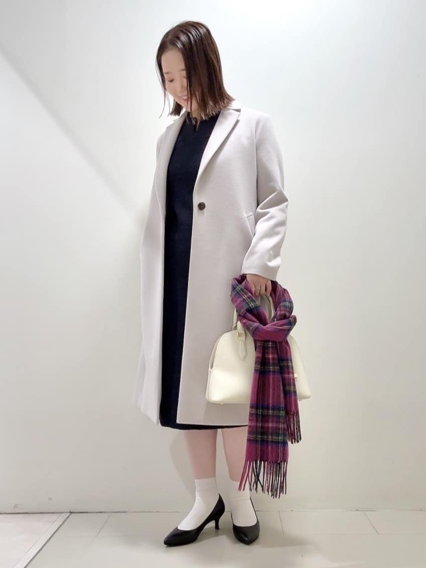 YUIさんの「UNTITLED｜【洗える/ストレッチ】ツイードジャージワンピース」を使ったコーディネート