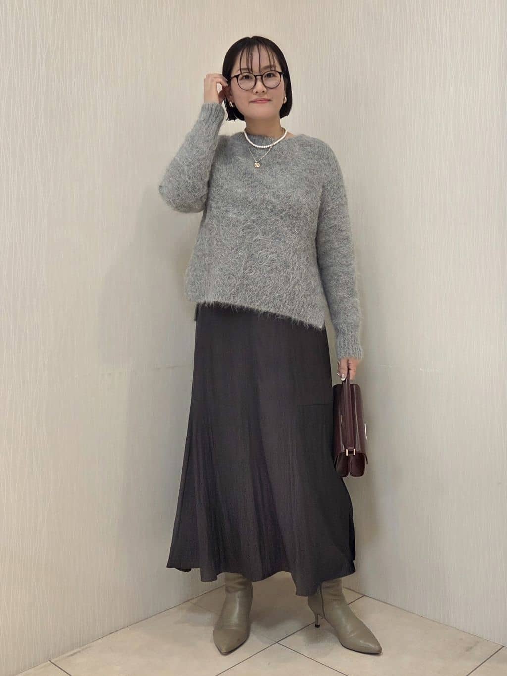 naokoさんの「UNTITLED｜【ゆったり】アルパカ混シャギー カーディガン」を使ったコーディネート