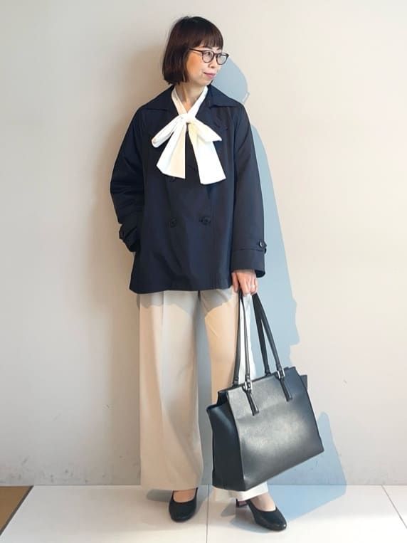 murayamaさんの「INDIVI｜【2点セット／洗える】ツイードジレ＆ボウタイブラウス」を使ったコーディネート