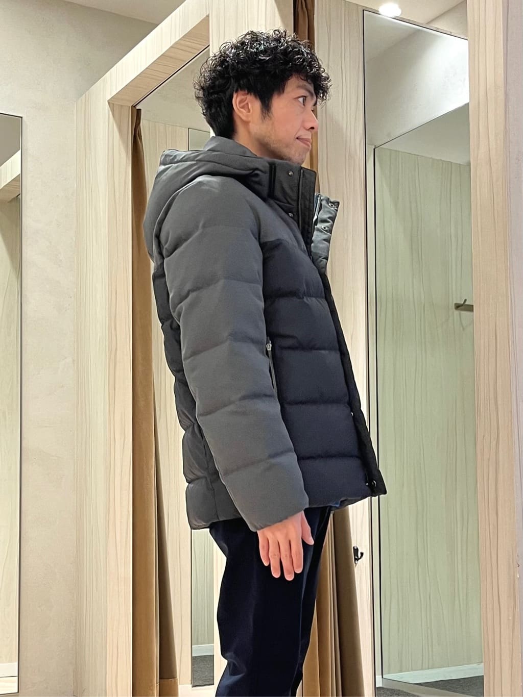 URAさんの「TAKEO KIKUCHI｜カラーコンビ ダウンブルゾン」を使ったコーディネート