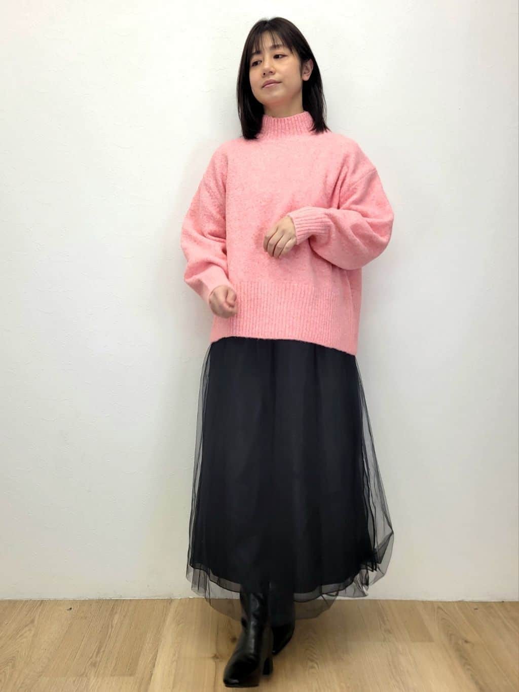 LISAさんの「OPAQUE.CLIP｜ふわふわハイネックニット【洗濯機OK】」を使ったコーディネート