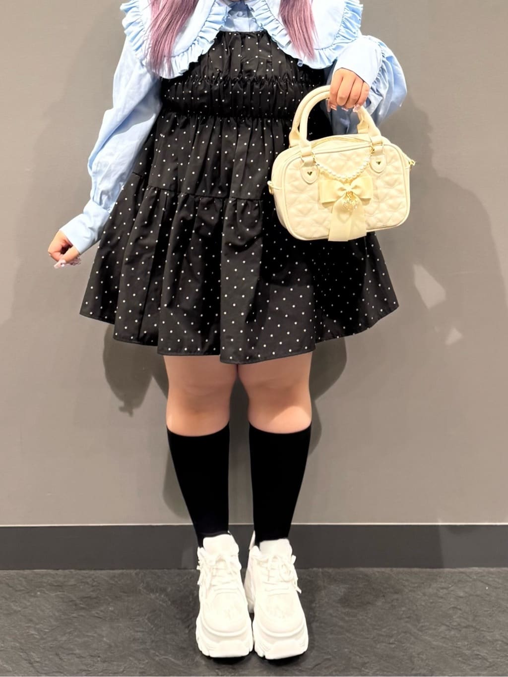 sayakaさんの「ESPERANZA｜リボンレース 厚底スニーカー」を使ったコーディネート