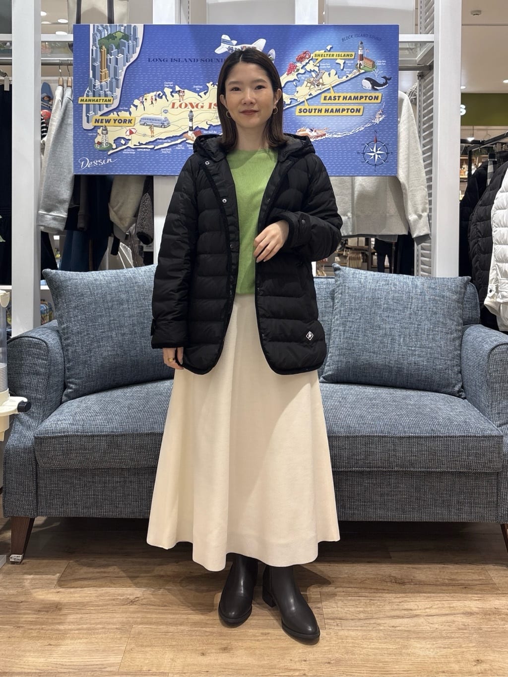 risaさんの「Dessin｜【撥水・2WAY】ミュラーダウンコートミドル丈」を使ったコーディネート