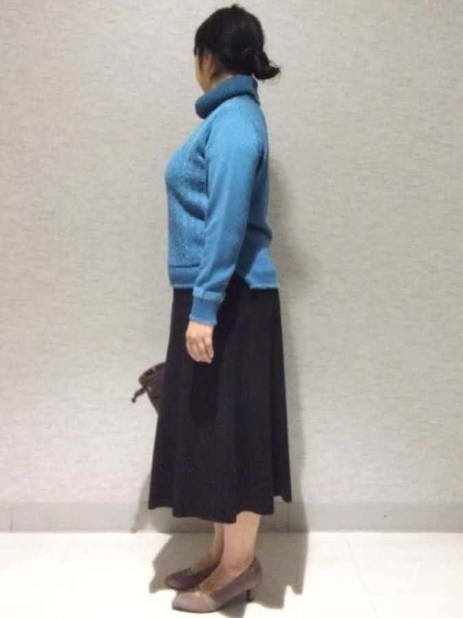 sakoさんの「Reflect｜【ほんのりラメ感◎】ふわふわフェザーヤーンハイネックニット」を使ったコーディネート