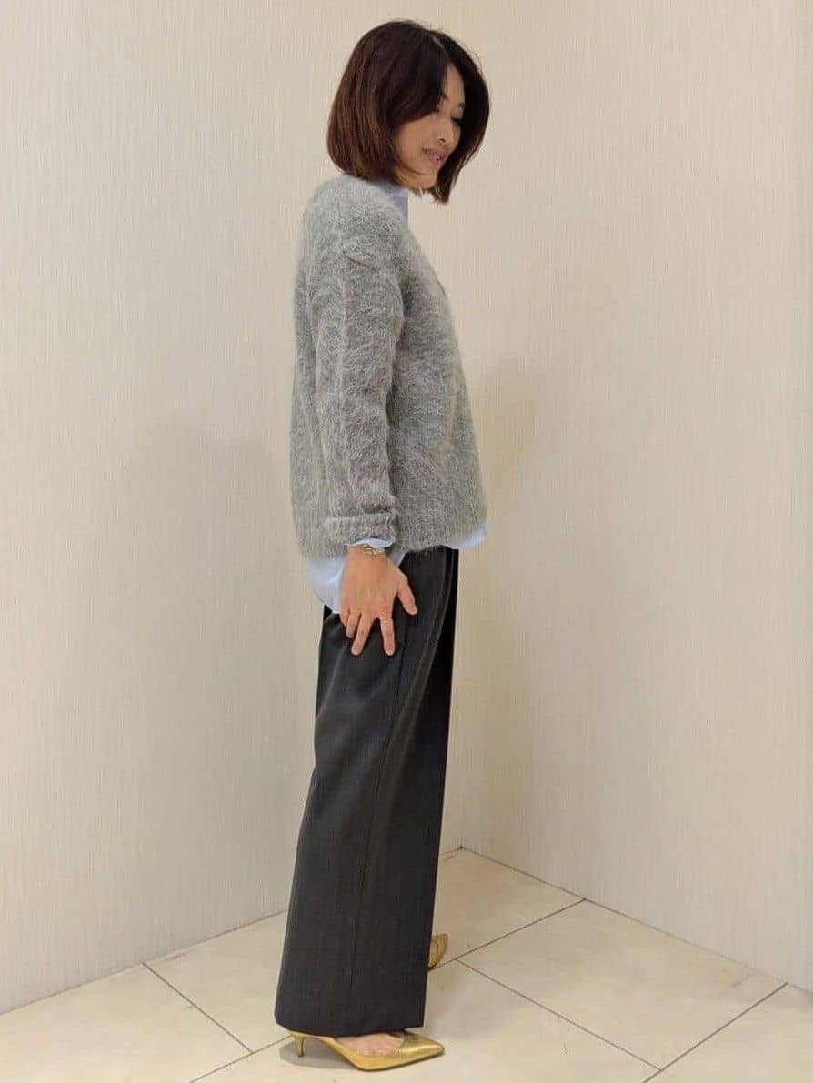 u-macoさんの「UNTITLED｜【ゆったり】アルパカ混シャギー カーディガン」を使ったコーディネート