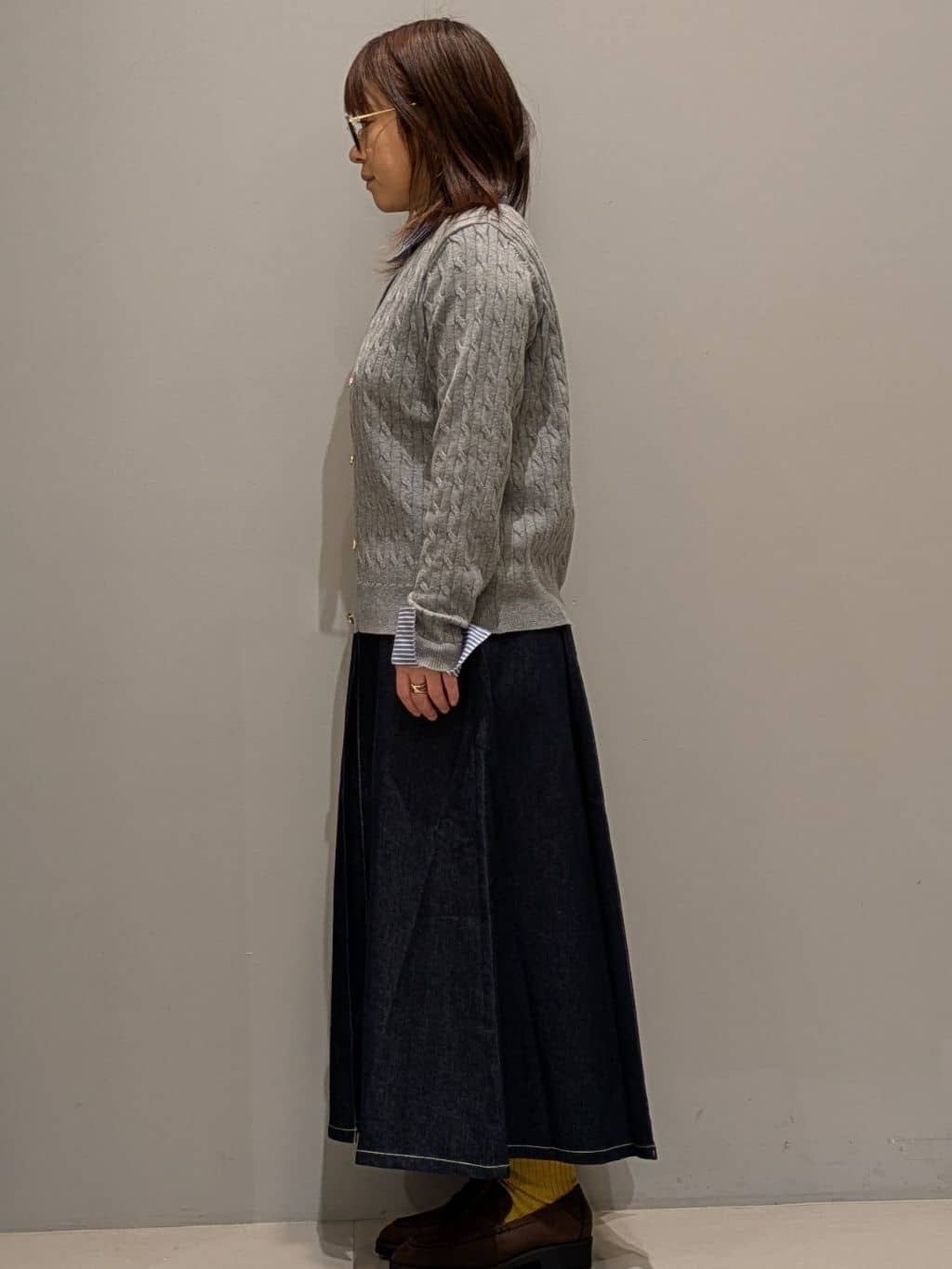 yukaさんの「THE SHOP TK｜クラシカルな装い ウールライクスタンドカラーコート」を使ったコーディネート