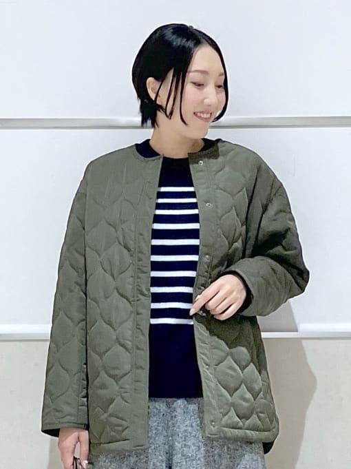 eriko さんの「Dessin｜【洗える/後ろゴム】ツイードマリンクロップド丈パンツ」を使ったコーディネート