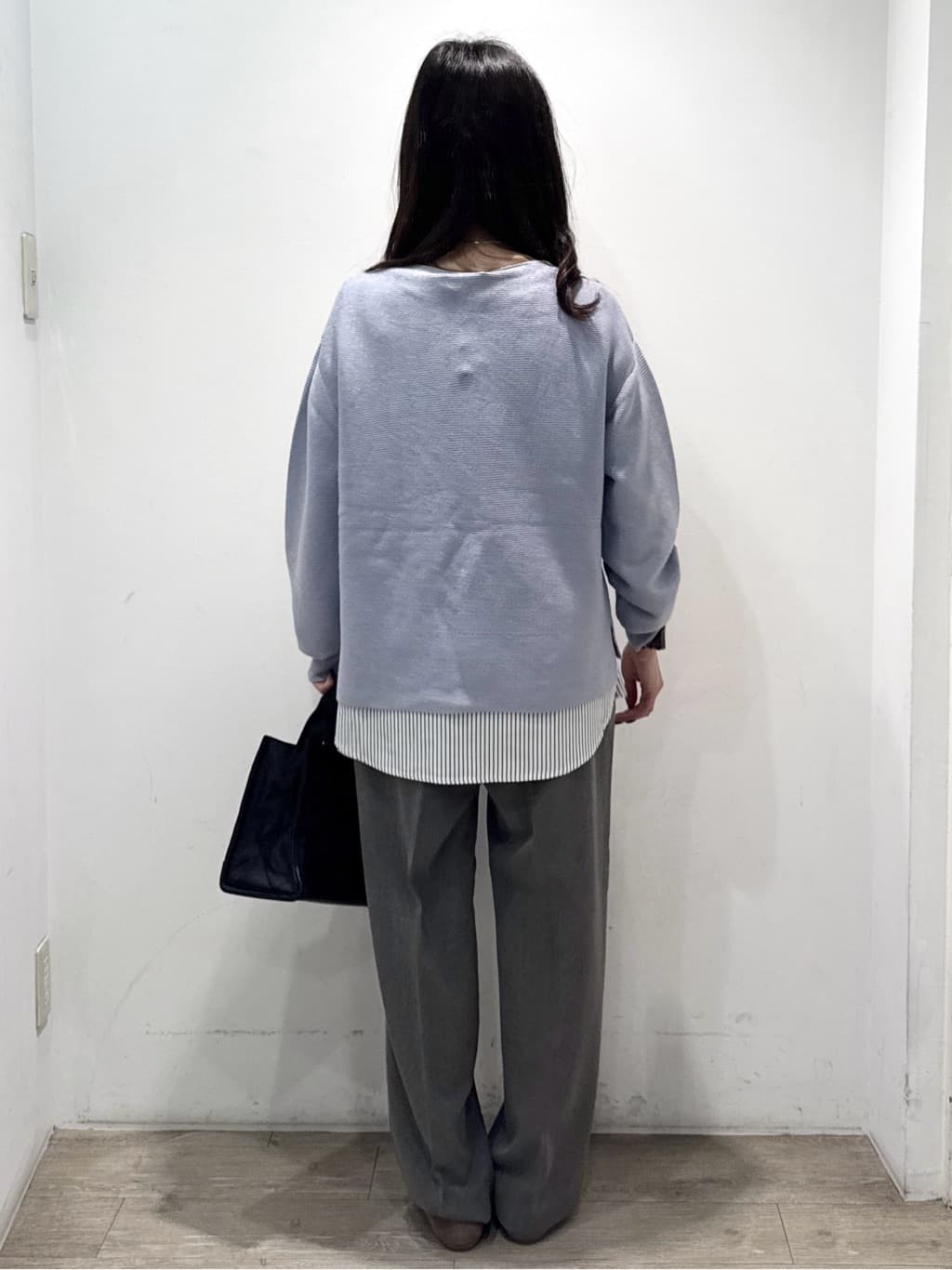 yuicciさんの「OPAQUE.CLIP｜ラメガーターボートネックニット【洗濯機OK】」を使ったコーディネート