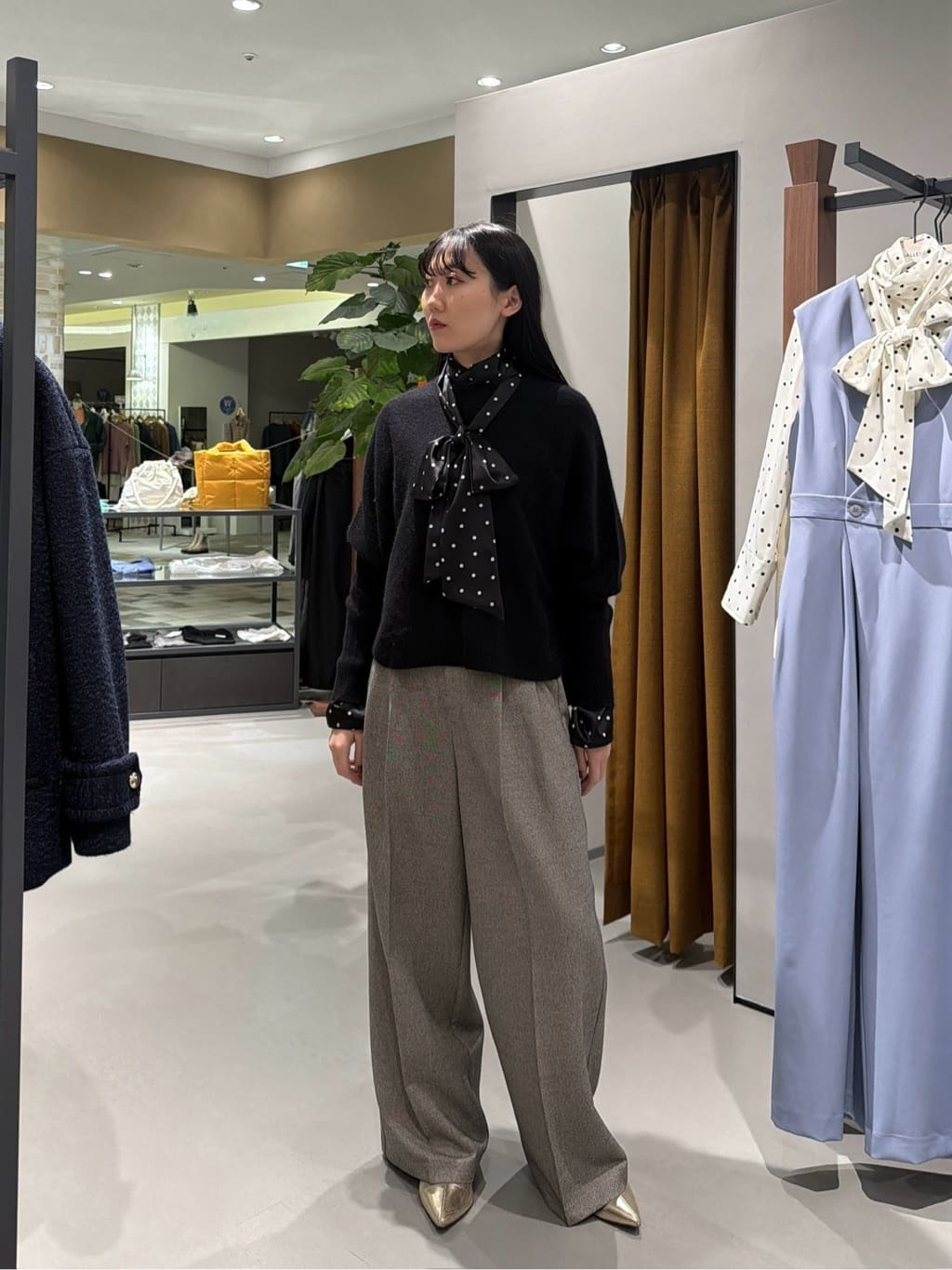 rinaさんの「INDIVI｜【洗える】ヘアリーフォルムニット」を使ったコーディネート