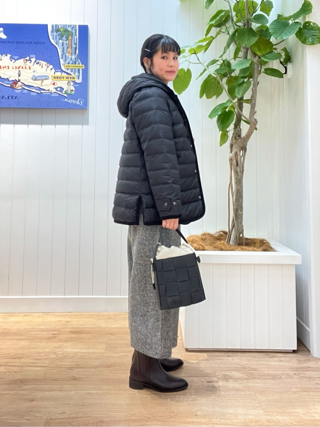 mikaさんの「Dessin｜【撥水・2WAY】ミュラーダウンコートミドル丈」を使ったコーディネート