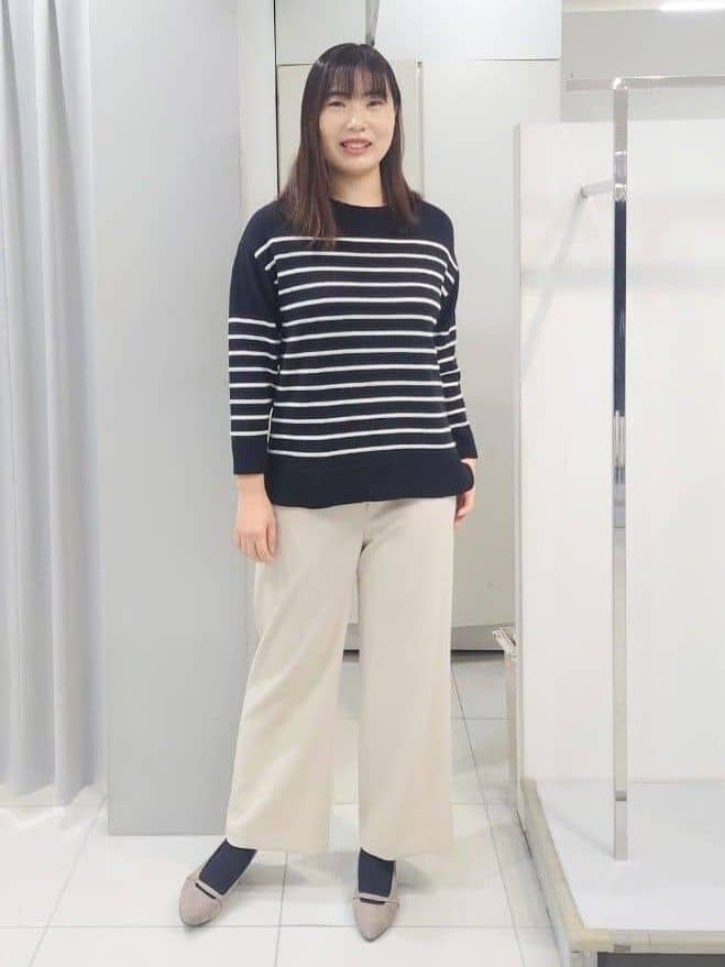 AZUSAさんの「Reflect｜【ウエスト総ゴム／セットアップ可】フルレングスストレートパンツ」を使ったコーディネート