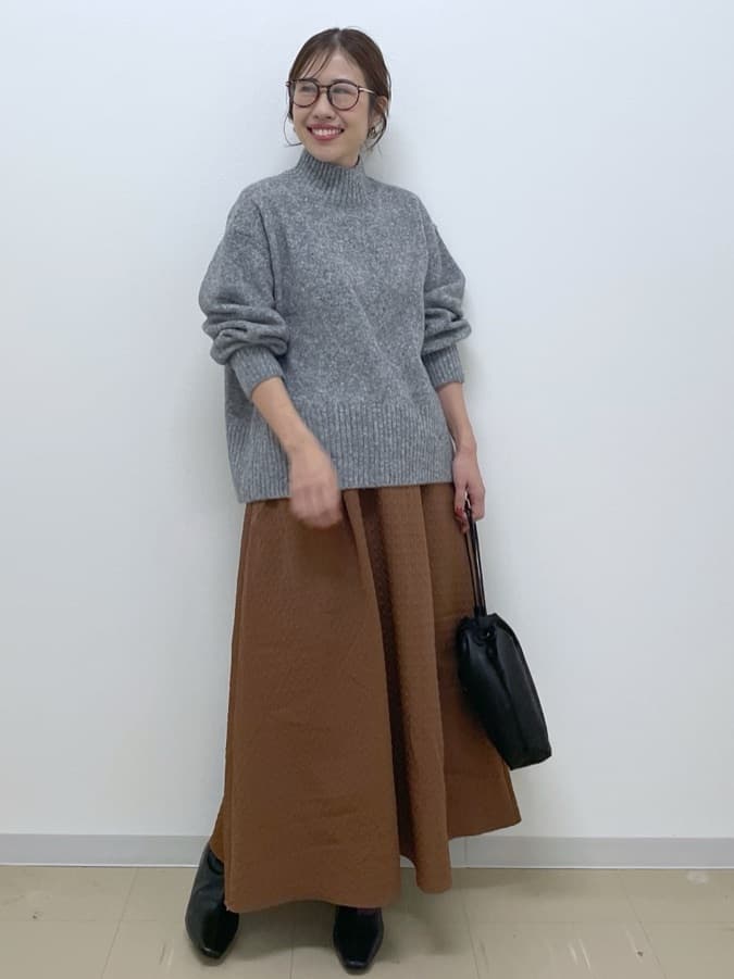 Akiさんの「OPAQUE.CLIP｜ふわふわハイネックニット【洗濯機OK】」を使ったコーディネート