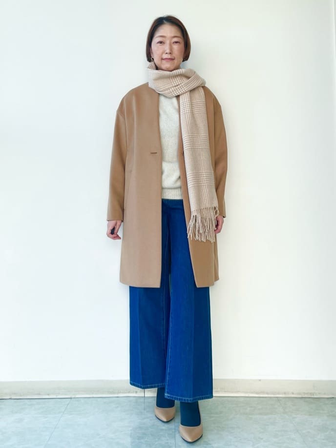 aliceさんの「UNTITLED｜【大人な品格/ふわふわニット】フォックスカシミヤ コクーンニット」を使ったコーディネート