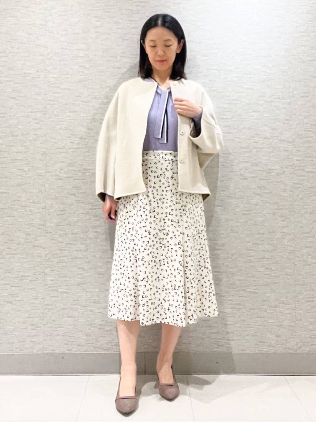 marikoさんの「Reflect｜ソフトフレアプリントスカート」を使ったコーディネート