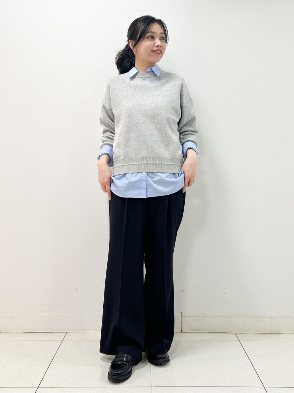 Kaiさんの「Dessin｜【花粉ガード/撥水加工/洗える】クルーネックスプリングコート」を使ったコーディネート