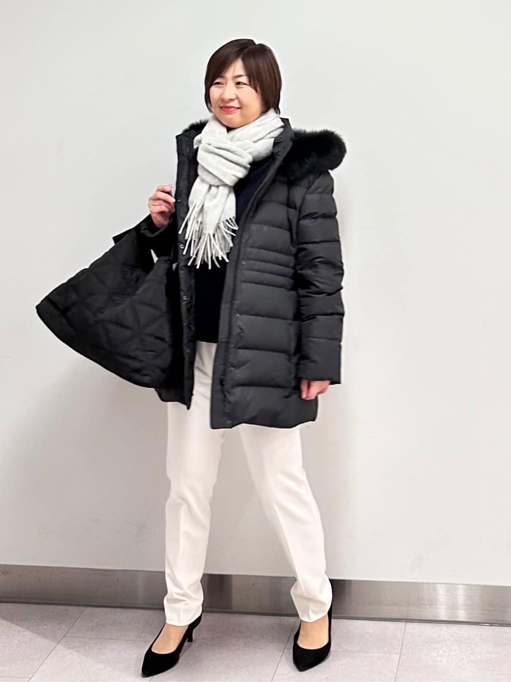 みなこさんの「UNTITLED｜【8色展開／コンパクト丈】レーヨン混 コクーンニット」を使ったコーディネート