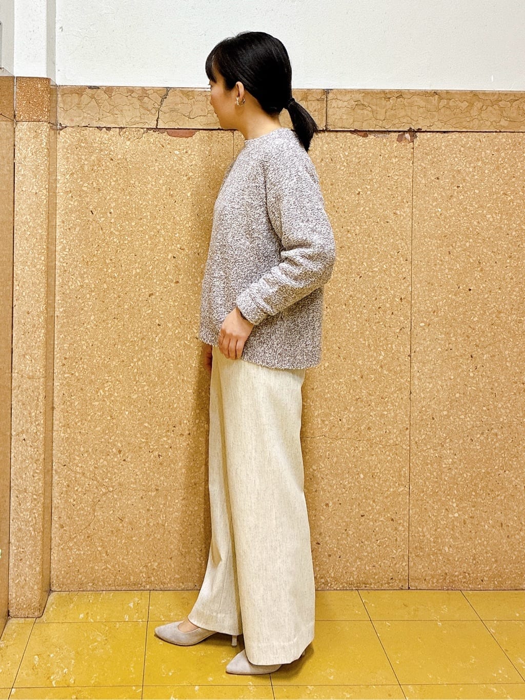 hattoriさんの「INDIVI｜【褒められパンツ／ウール混】ウォームウール ワイドパンツ」を使ったコーディネート
