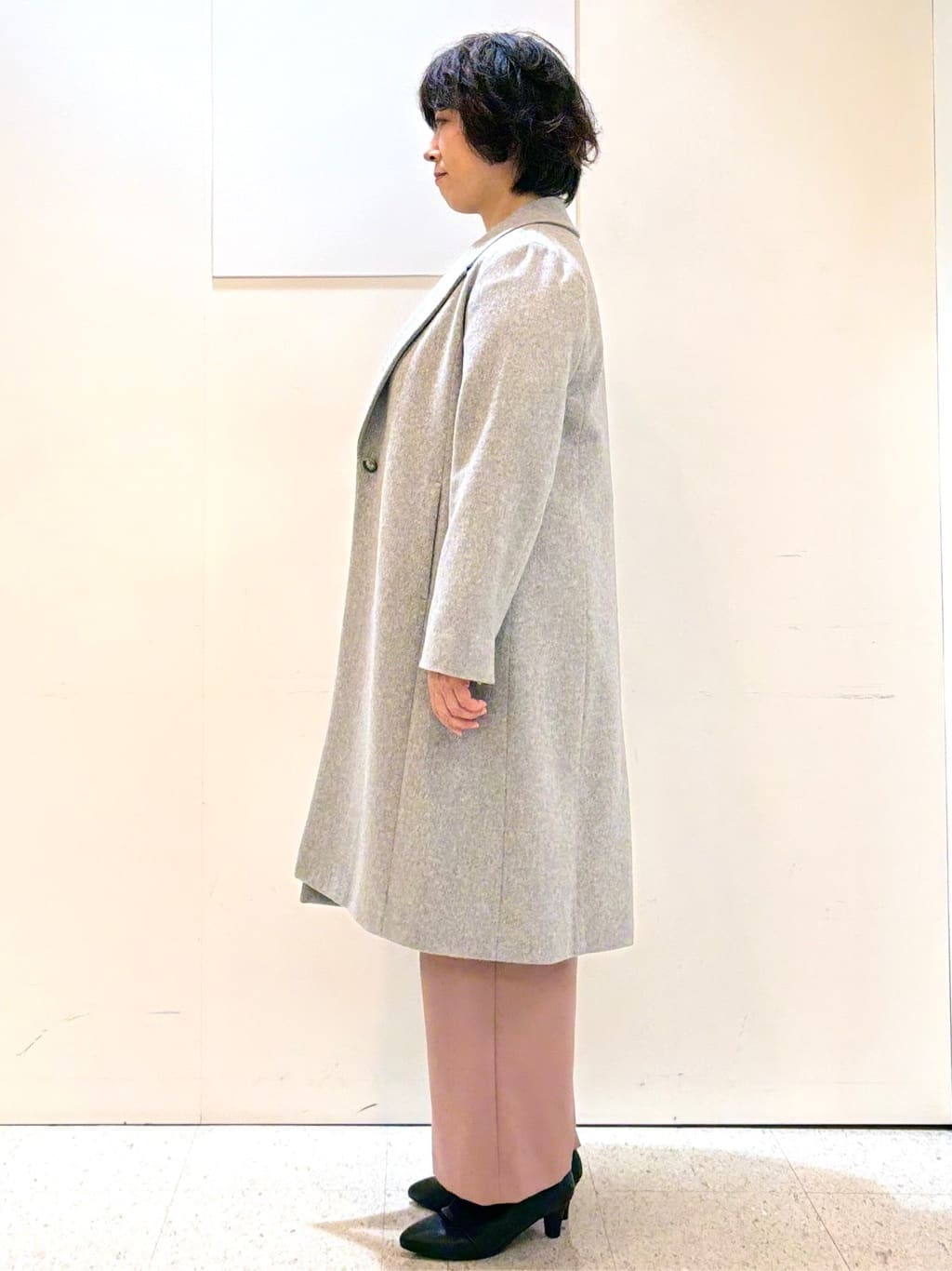 ヤスコさんの「Reflect｜【SS-4Lサイズ／選べる6色】テーラードカラーロングウール混コート」を使ったコーディネート