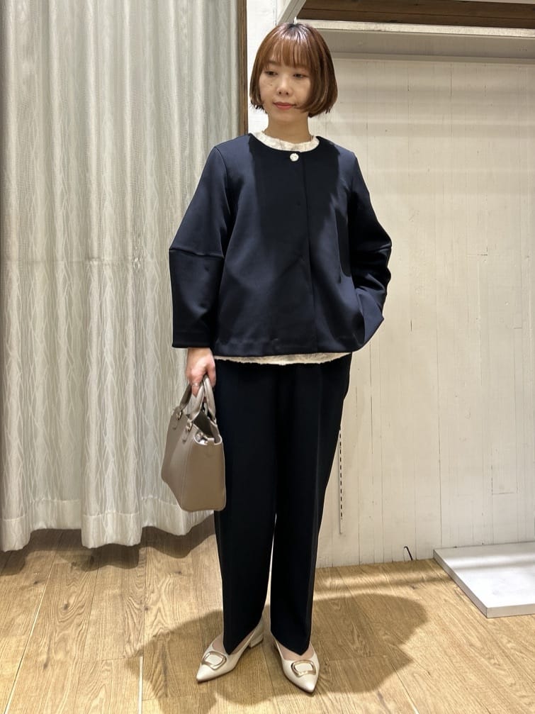 ga_riさんの「THE SHOP TK｜【通勤スタイルに】ダブルクロスワイドパンツ/セットアップ可」を使ったコーディネート
