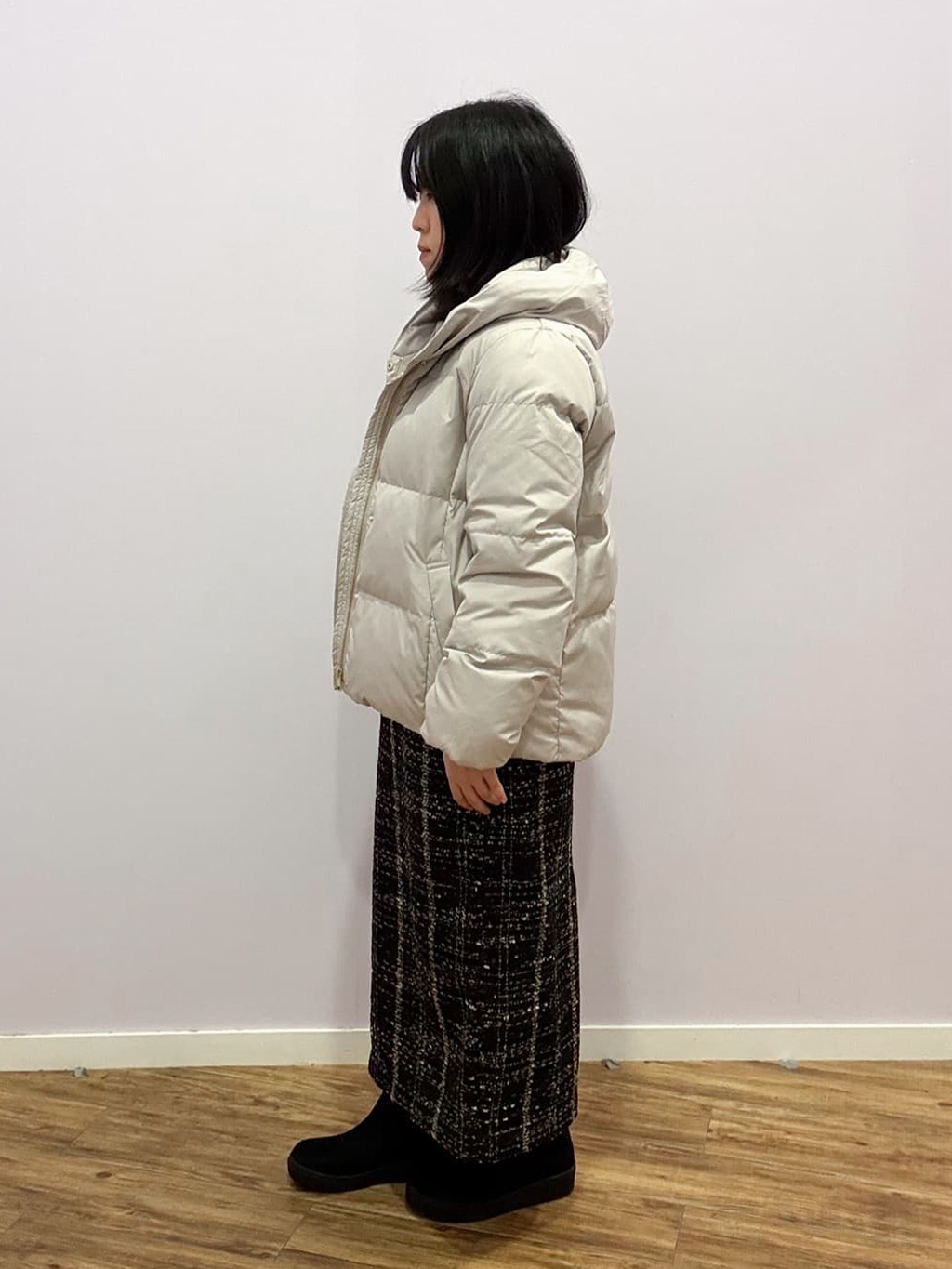あゆさんの「SHOO･LA･RUE｜【撥水/洗える】ショートフーディーダウン」を使ったコーディネート