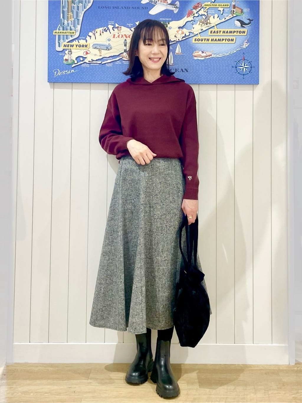 uwatokoさんの「Dessin｜【洗える／体型カバー】ちょうどいいニットパーカ」を使ったコーディネート