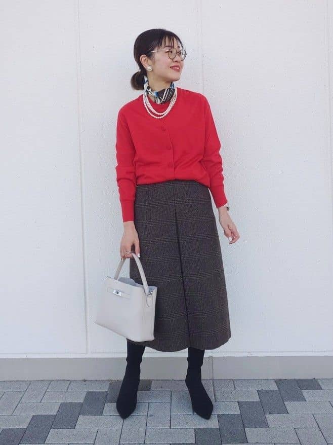 MUTSUKOさんの「UNTITLED｜【アンサンブル可/六分袖/洗える】ウールシルクニット」を使ったコーディネート