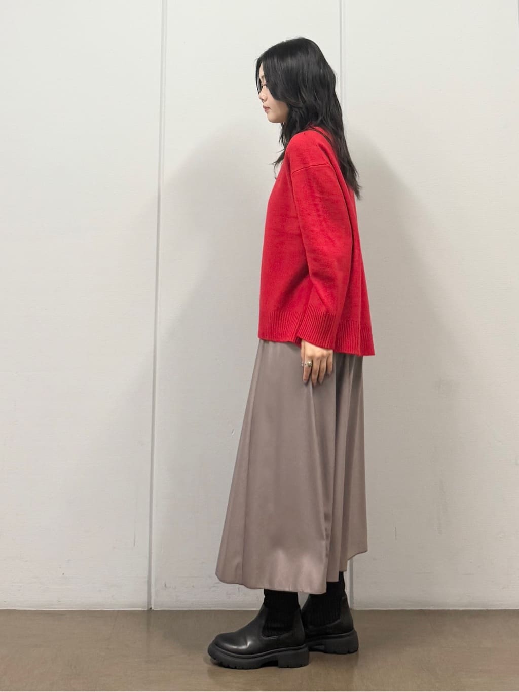 mizukiさんの「INDIVI｜【日本製／ミドル丈】スタンドカラーミドルコート」を使ったコーディネート