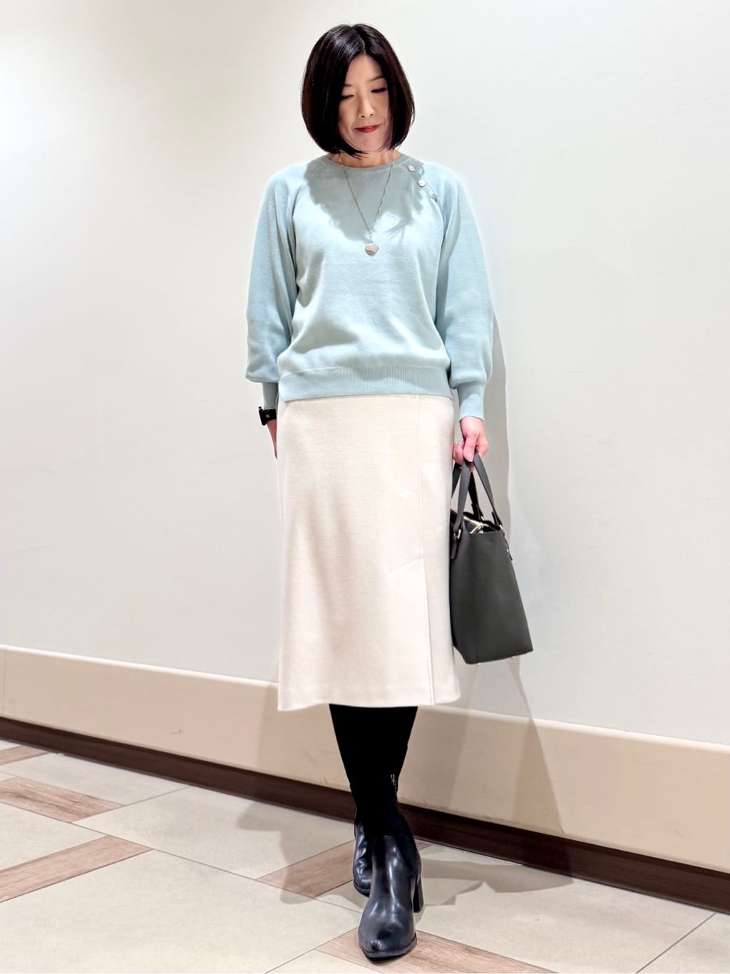 kaeさんの「Reflect｜【ゆったり着られる◎】ラグランスリーブニット」を使ったコーディネート