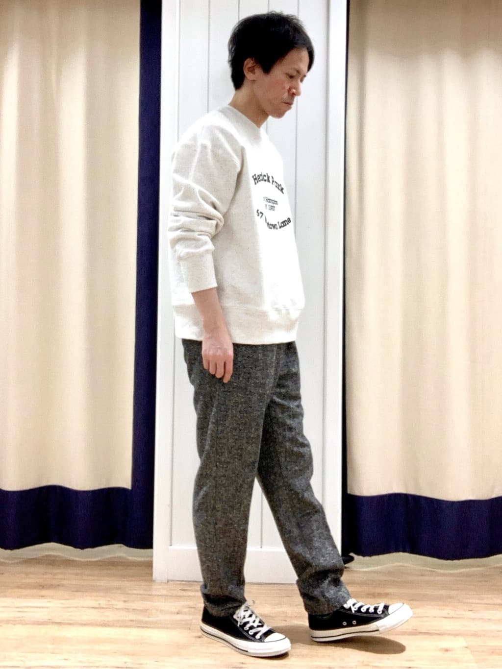Takaさんの「Dessin｜【ユニセックス/洗える】ネップ裏毛スウェットトレーナー」を使ったコーディネート