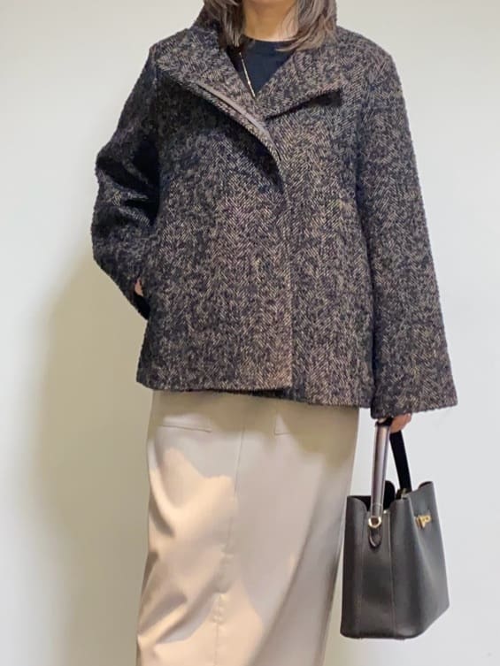 tomoさんの「UNTITLED｜【8色展開／コンパクト丈】レーヨン混 コクーンニット」を使ったコーディネート