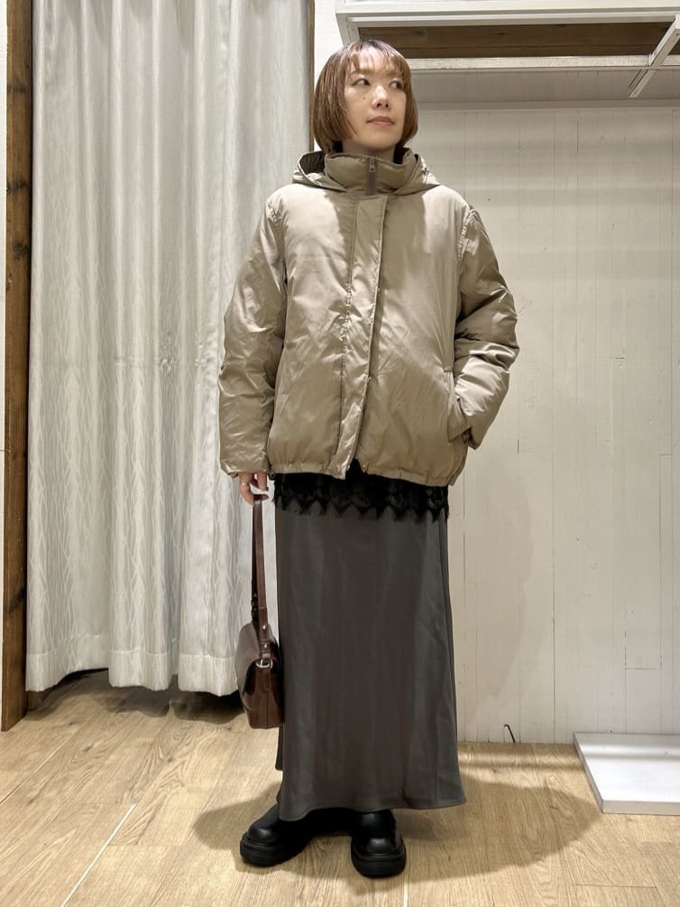 ga_riさんの「THE SHOP TK｜【ぎゅっとされているような暖かさ】撥水中綿ブルゾン」を使ったコーディネート