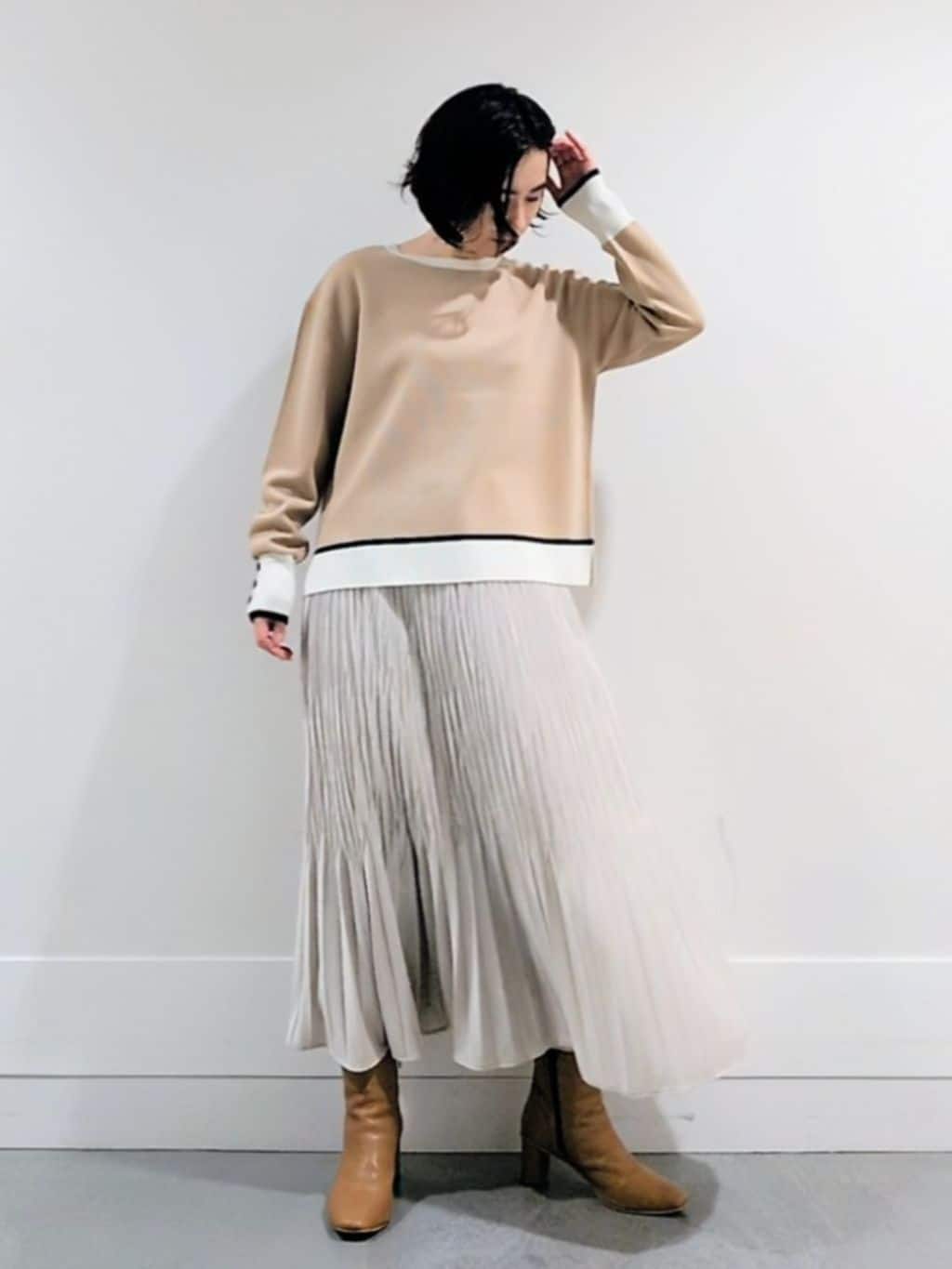 ミズタさんの「UNTITLED｜【アンサンブル可/洗える】ウールミラノリブニット」を使ったコーディネート