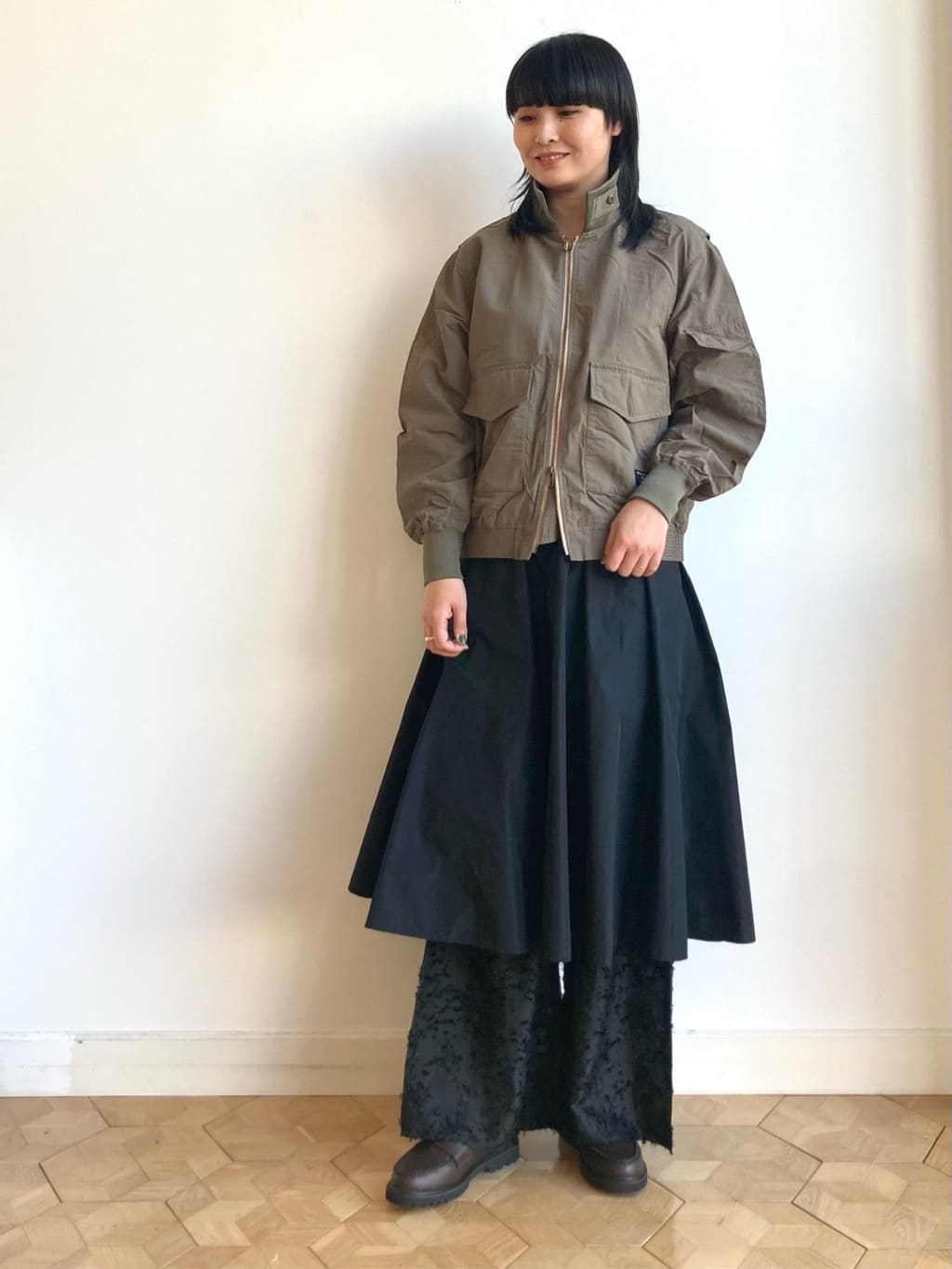 nakagawaさんの「Dessin｜【2点セット／洗える】パンツレイヤードワンピース」を使ったコーディネート