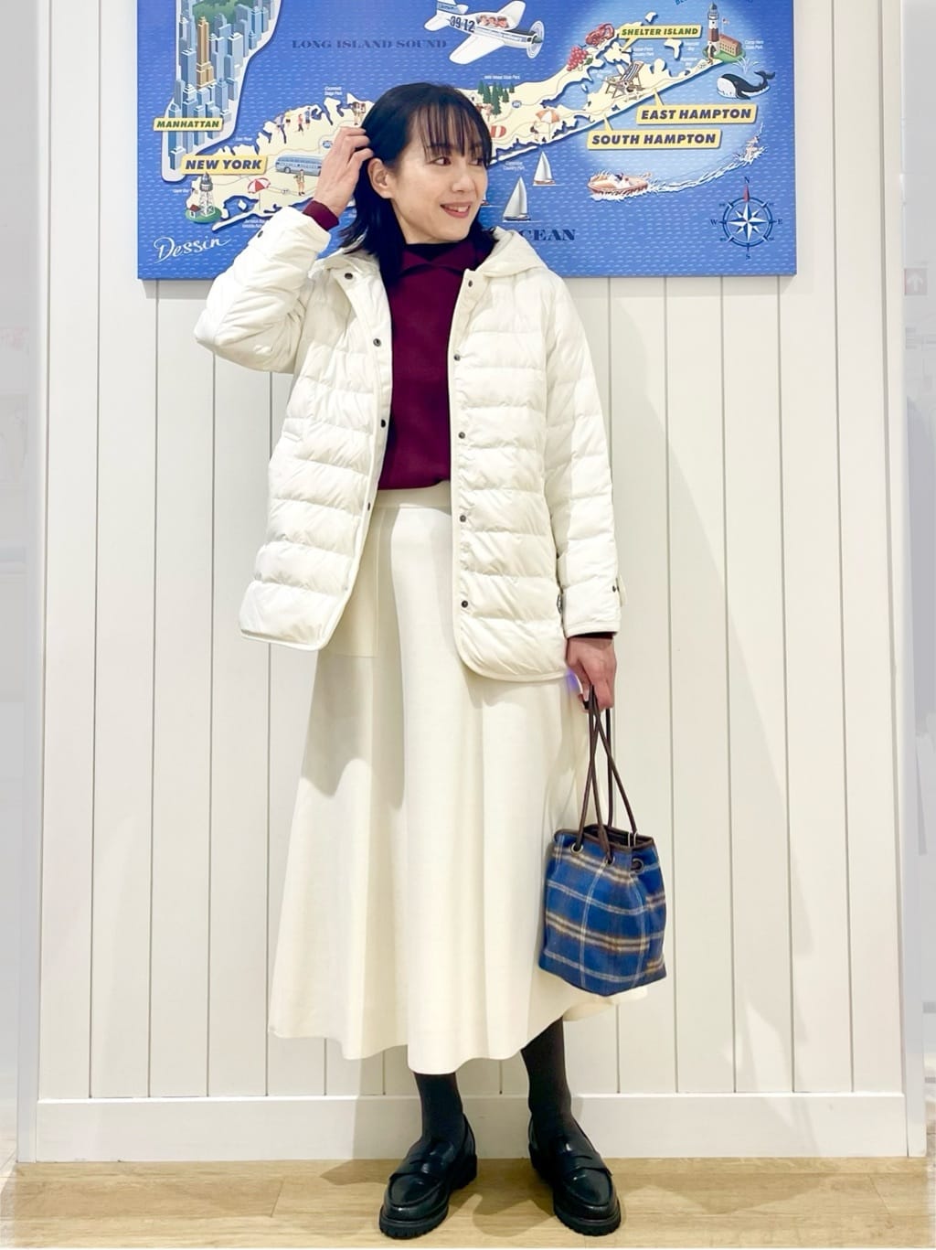 uwatokoさんの「Dessin｜【撥水・2WAY】ミュラーダウンコートミドル丈」を使ったコーディネート