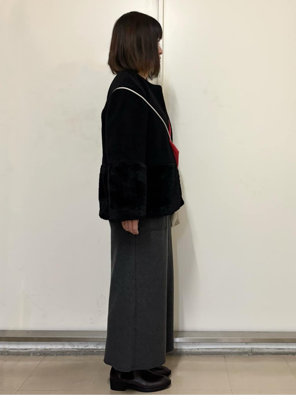 やまさんの「OPAQUE.CLIP｜フェイクボア切替ショートコート」を使ったコーディネート