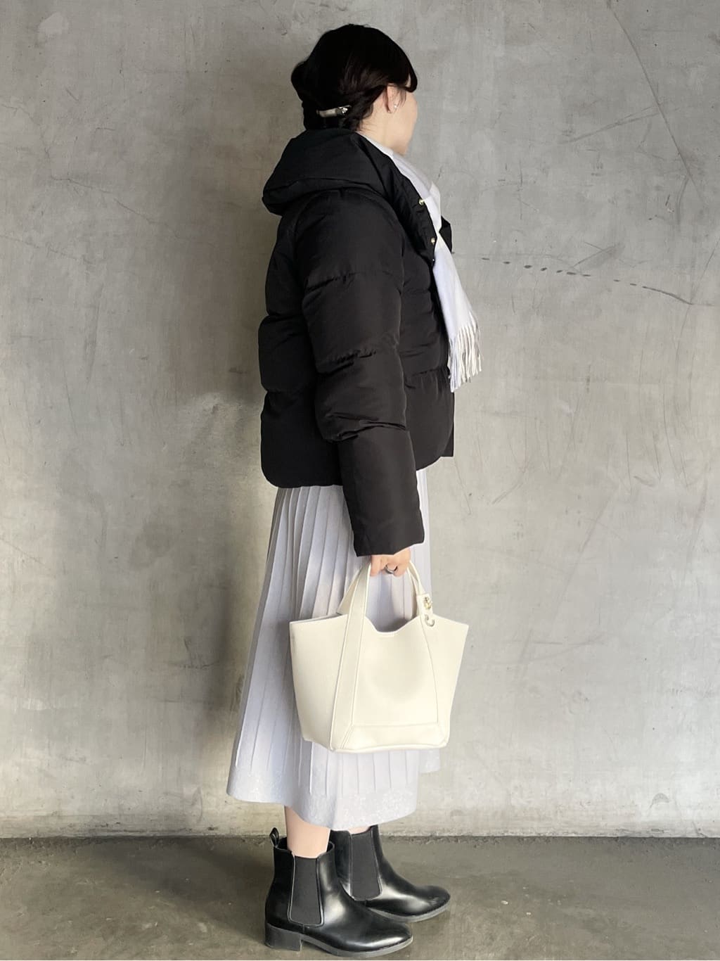 tomokoさんの「OPAQUE.CLIP｜KAWADAダウンショートコート【撥水／洗濯機OK／静電気防止裏地】《XS～LL》」を使ったコーディネート