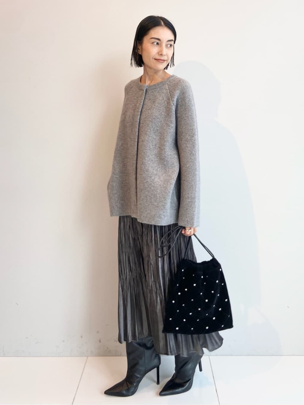 AYAさんの「UNTITLED｜【軽アウター/ミドル丈】ウールニットコーディガン」を使ったコーディネート
