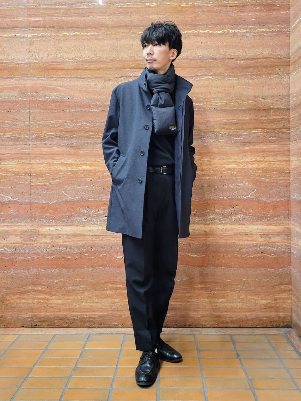 piroyaさんの「TAKEO KIKUCHI｜【ダウンライナー付き】ドビースタンドカラーコート」を使ったコーディネート
