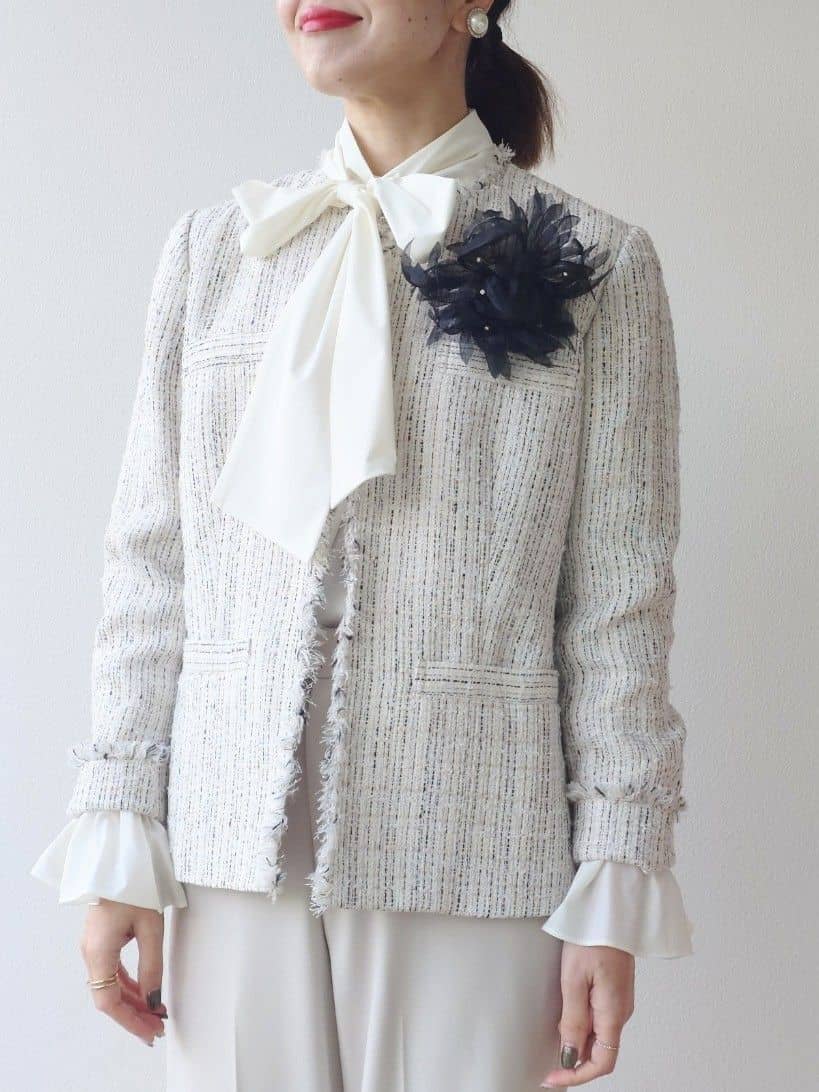 MUTSUKOさんの「UNTITLED｜【仕事着/スーツ】ファンシーツイード ジャケット」を使ったコーディネート