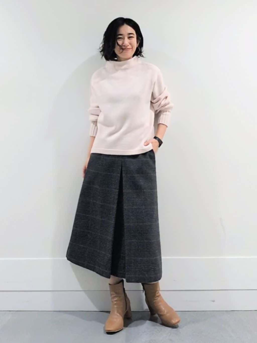 ミズタさんの「UNTITLED｜【洗える】スポンディッシュ ボトルネックニット」を使ったコーディネート