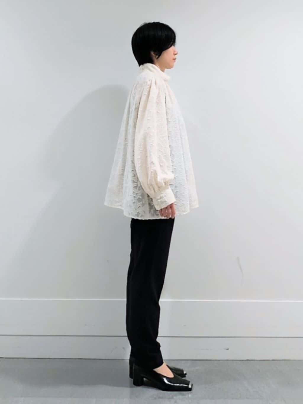 ミズタさんの「UNTITLED｜【セレモニー/洗える/シアー】カットジャカード ボウタイブラウス」を使ったコーディネート