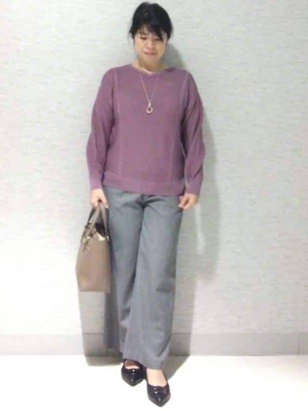 sakoさんの「Reflect｜【パンツ合わせにぴったり◎】ゆったりオフボディニット」を使ったコーディネート