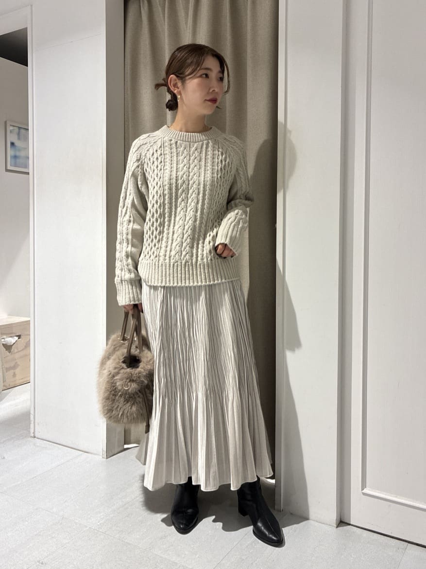 Rinさんの「UNTITLED｜【洗える】スポンディッシュ ケーブル柄ニット」を使ったコーディネート