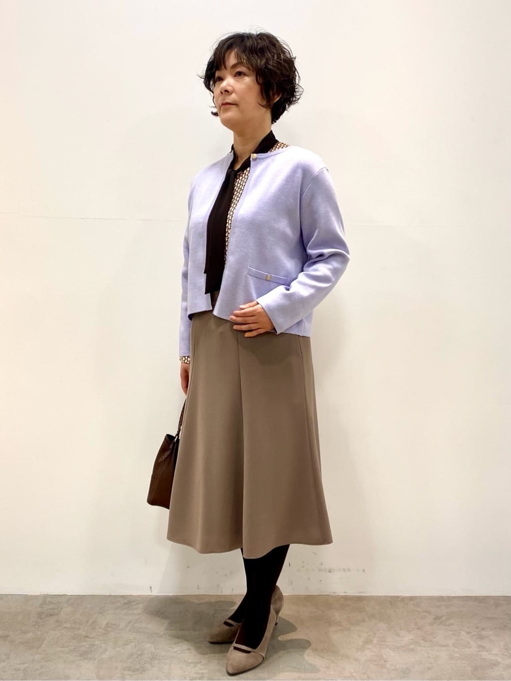 oharaさんの「Reflect｜【レイヤードに◎】ボウタイプリントブラウス」を使ったコーディネート