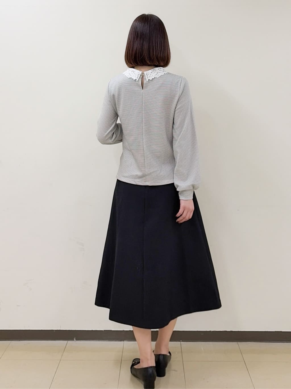 yurinaさんの「index｜レース衿付きピケジャージトップス【洗濯機OK】」を使ったコーディネート