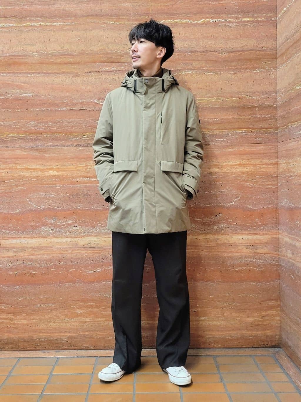 piroyaさんの「TAKEO KIKUCHI｜【None Of Stress】ストレッチ ダウンブルゾン」を使ったコーディネート