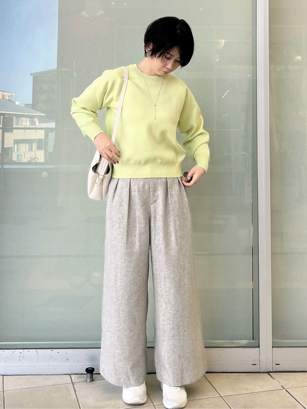 yo-koさんの「OPAQUE.CLIP｜スウェットライクニット【洗濯機OK】」を使ったコーディネート