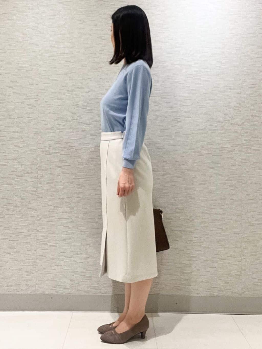 marikoさんの「Reflect｜【チェーン長さ調節可】リーフパーツ&times;淡水パールネックレス」を使ったコーディネート